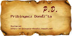 Pribinyecz Donáta névjegykártya